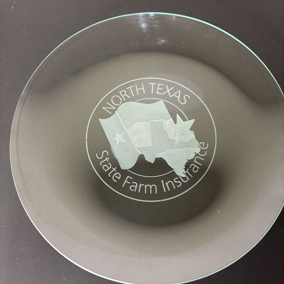 State Farm North Texas Glass Plate  - Vtg  Collectible - Picture 1 of 5